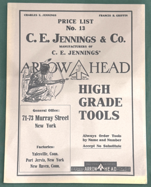 C.E. Jennings & Co. Price List No.13 High Grade Tools (1985 reprint)